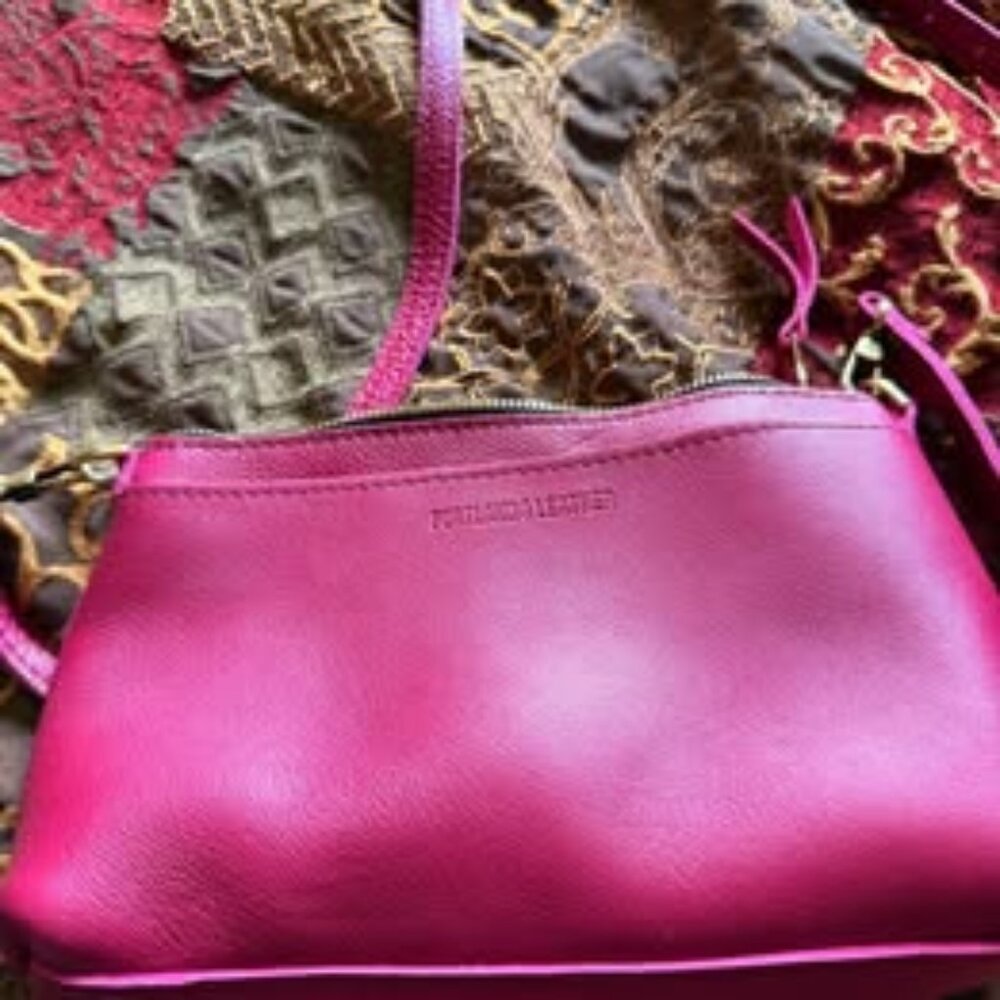 Portland Leather Poppy Crossbody in Cosmo